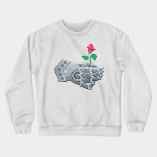 Steampunk hand giving flower Crewneck Sweatshirt